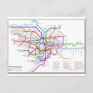 Tokyo Metro Map Postcard