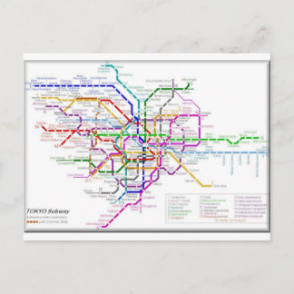 Tokyo Metro Map Postcard