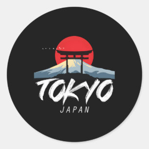 Tokyo Mount Fuji From Japan In Asia With Japanese Classic Round Sticker