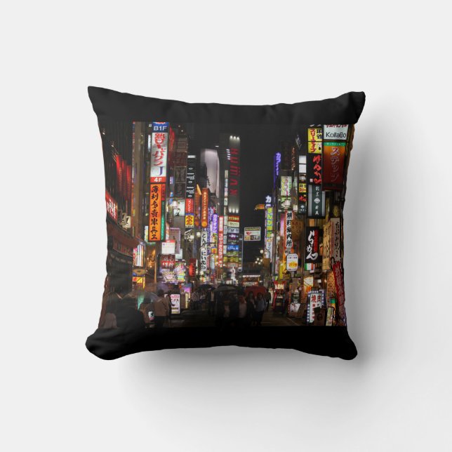 Tokyo neons by night cushion (Front)
