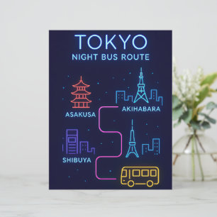 Tokyo Night Bus Route Neon Coaster – Japan Travel
