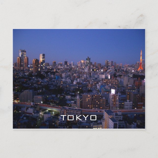Tokyo night skyline postcard (Front)