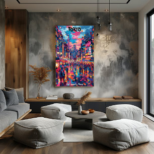 Tokyo: Old Meets New - Vibrant Colors Poster