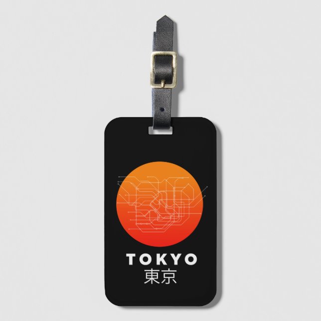 TOKYO ORANGE SUBWAY ART LUGGAGE TAG (Front Vertical)