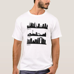 Tokyo Osaka Kyoto Japan Cities Skyline T-Shirt