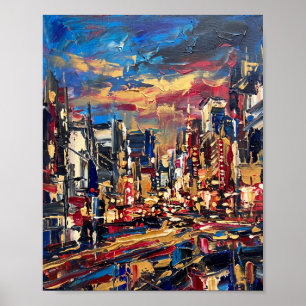 Tokyo Poster Luxury Abstract Oil Painting