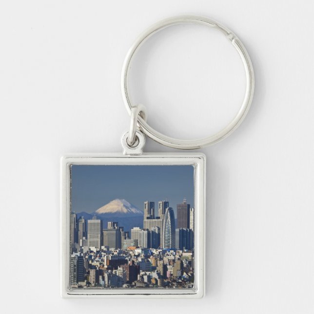 Tokyo, Shinjuku District Skyline, Mount Fuji, Key Ring (Front)