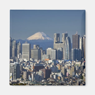 Tokyo, Shinjuku District Skyline, Mount Fuji, Magnet