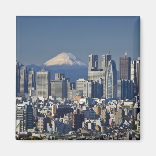Image of Tokyo, Shinjuku District Skyline, Mount Fuji, Magnet