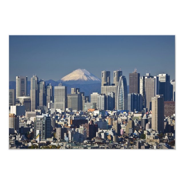 Tokyo, Shinjuku District Skyline, Mount Fuji, Photo Print (Front)