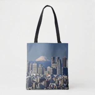 Tokyo, Shinjuku District Skyline, Mount Fuji Tote Bag