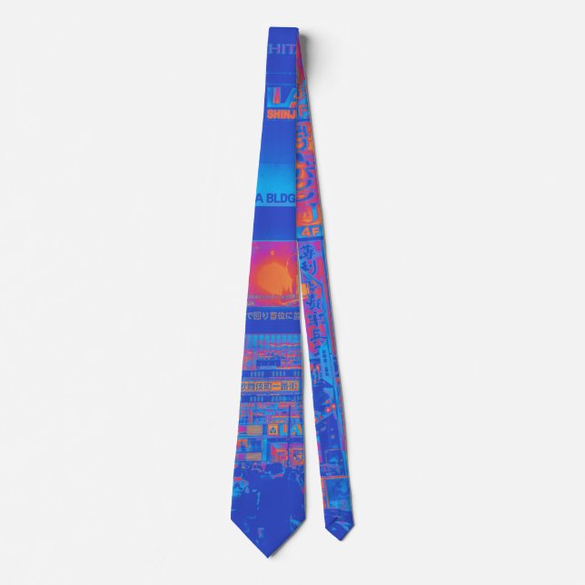 Tokyo Shinjuku Kabukicho Cyberpunk Neck Tie (Front)
