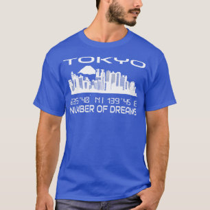 Tokyo Skyline GPS Coordinates Capital Japan T-Shirt