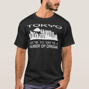 Tokyo Skyline GPS Coordinates Capital Japan T-Shirt