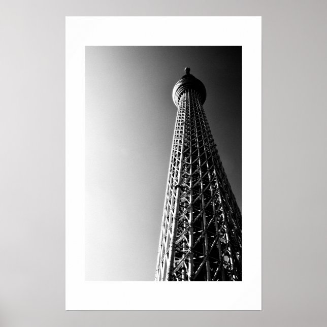 Tokyo Skytree (black and white) Poster (Front)