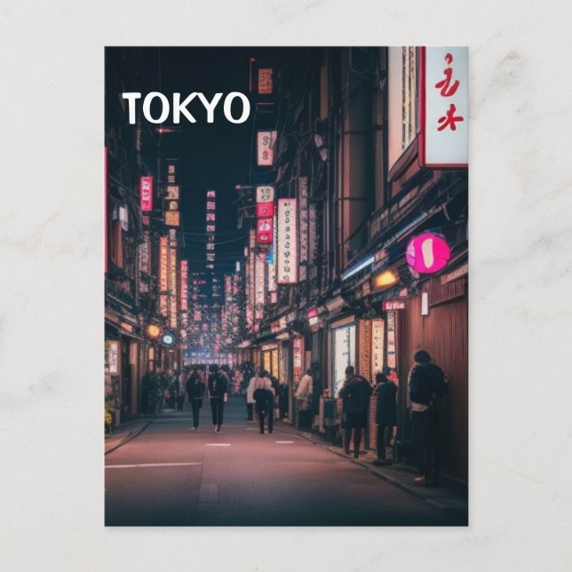 Tokyo Streets At Night  Postcard (Front)