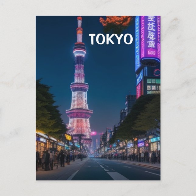 Tokyo Streets At Night  Postcard (Front)