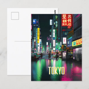 Tokyo Streets At Night  Postcard