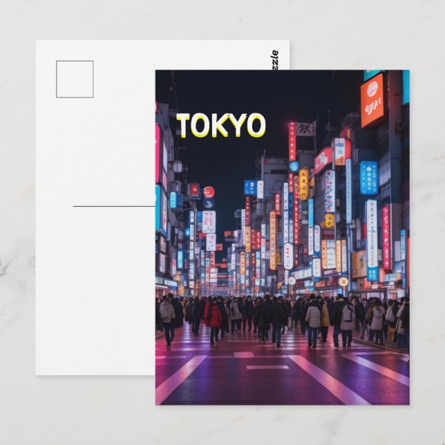 Tokyo Streets At Night  Postcard (Front/Back)