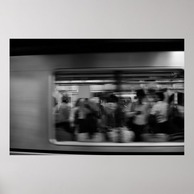 Tokyo Subway - Black and White Photography Poster (Front)