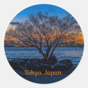 Tokyo Sunset, artistic photograph, Classic Round Sticker