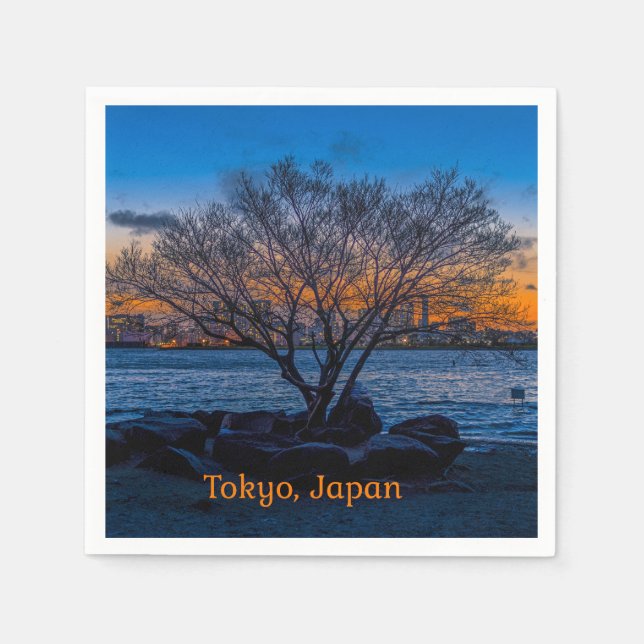 Tokyo Sunset, artistic photograph, Napkin (Front)