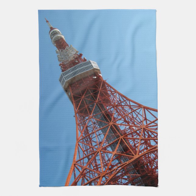 Tokyo Tower 東京タワー Tea Towel (Vertical)