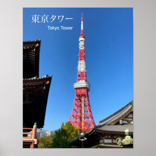 Tokyo Tower Between Temples Poster