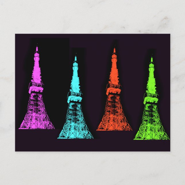 Tokyo Tower Collage Postcard (Front)