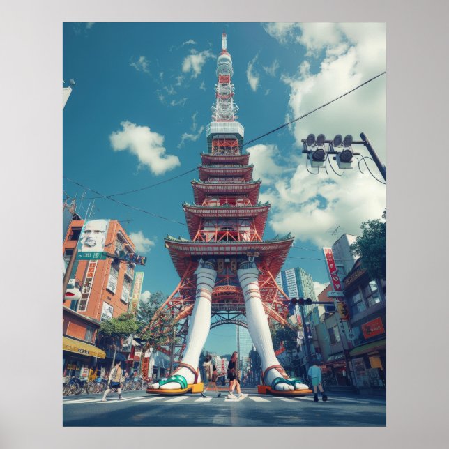 Tokyo Tower Fantasy | Surreal Cityscape Poster (Front)