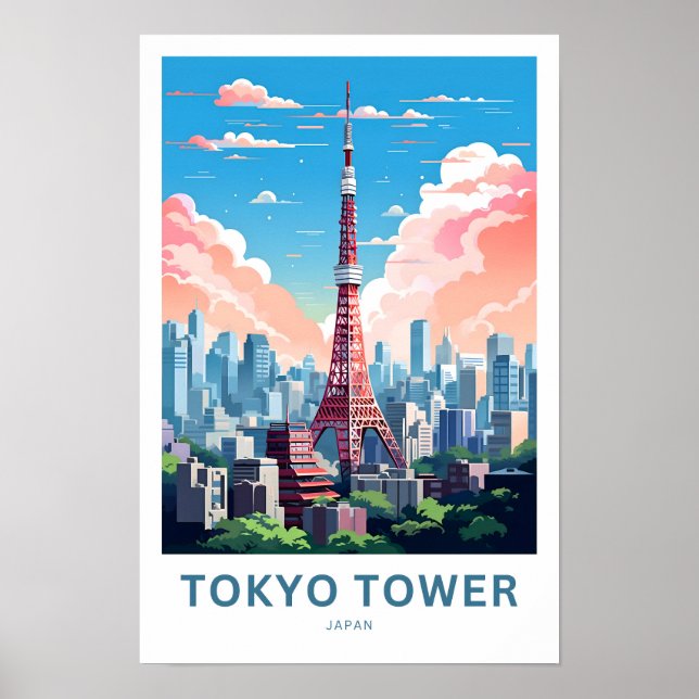 Tokyo Tower Japan Travel Print (Front)