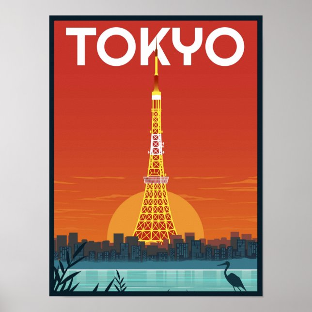 Tokyo Tower Japan travel Retro gifts  Poster (Front)