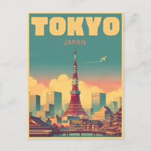 Tokyo Tower Japan travel vintage gifts Postcard