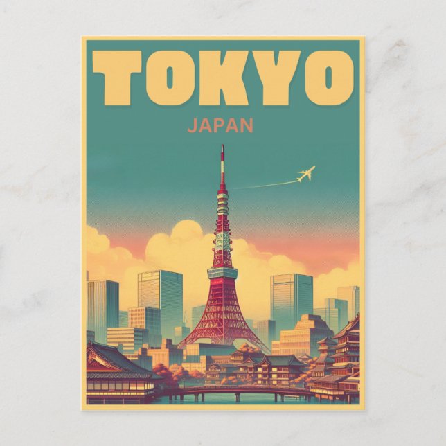 Tokyo Tower Japan travel vintage gifts  Postcard (Front)
