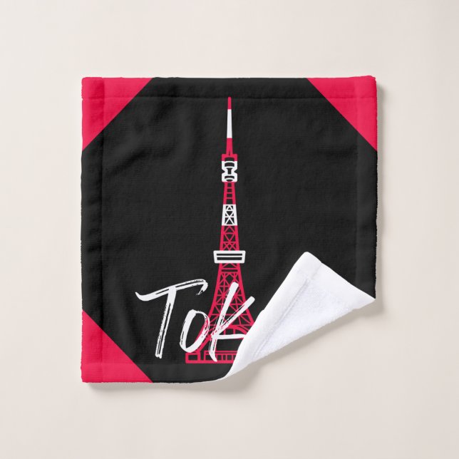 Tokyo Tower Sketch of Minato, Tokyo, Japan  Wash Cloth (Wash Cloth)
