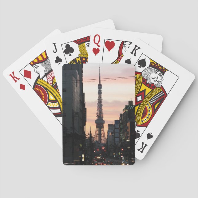 Tokyo Tower Sunrise 東京タワー日の出 Playing Cards (Back)