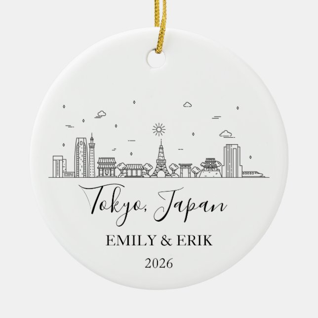 Tokyo Trip Ornament Engagement Honeymoon 2026  (Front)
