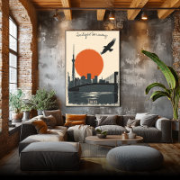 Tokyo Twilight - Minimalist Skyline Reflections