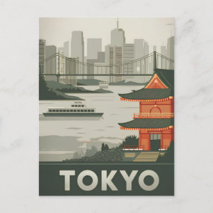 Tokyo vintage postcard