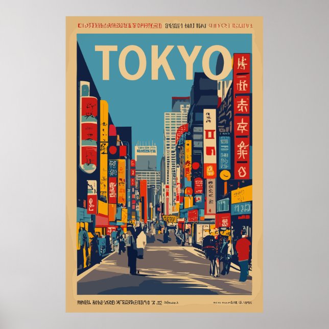 Tokyo vintage travel poster (Front)