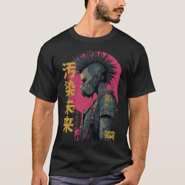 Tokyo Yami – Contaminated Future Punk Mask Design T-Shirt (Front)