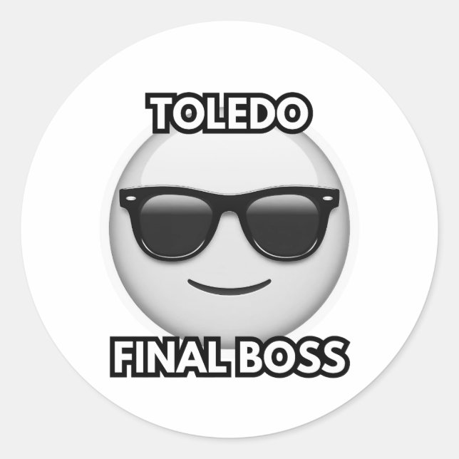 Toledo Final Boss Cool Emoji Sticker  (Front)