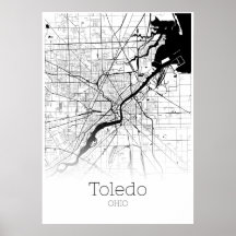 Toledo Map - Ohio - City Map Poster