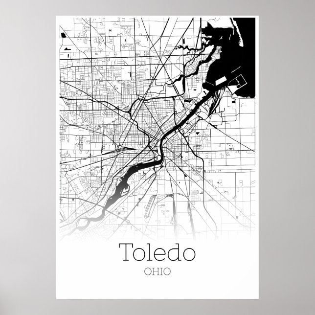 Toledo Map - Ohio - City Map Poster (Front)