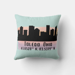 Toledo OH City Skyline  Cushion