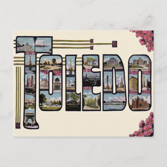 Toledo, OH Large Letter Scenic Postcard (Front)