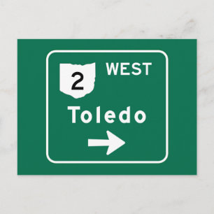 Toledo, OH Road Sign Postcard
