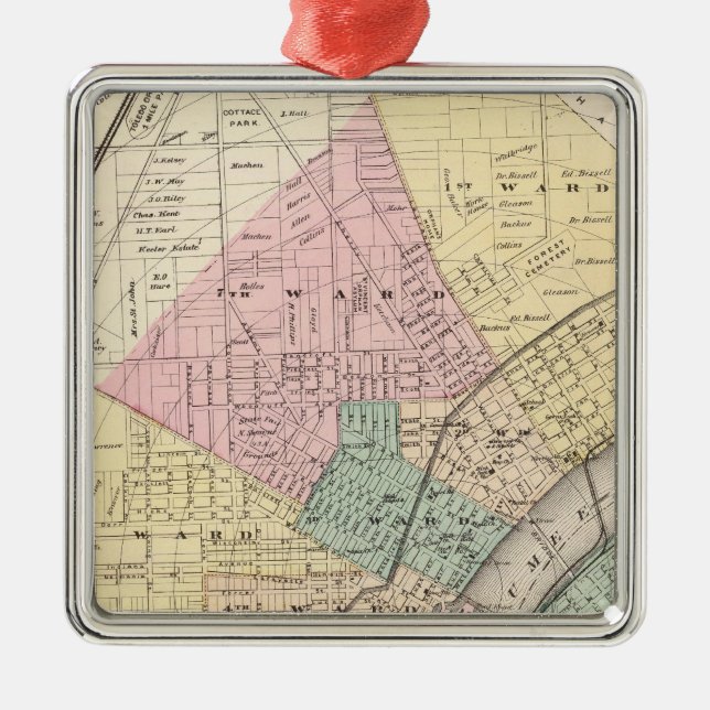 Toledo, Ohio 2 Metal Tree Decoration (Front)