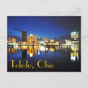 Toledo, Ohio at dusk Postcard