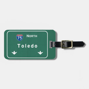 Toledo Ohio oh Interstate Highway Freeway : Luggage Tag